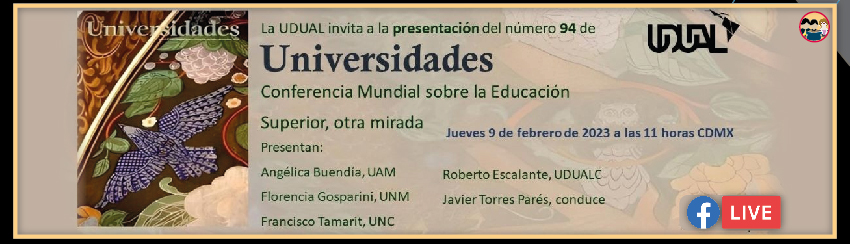 Facebook Live 'Conferencia Mundial sobre la Educación Superior, otra mirada' (UDUAL)